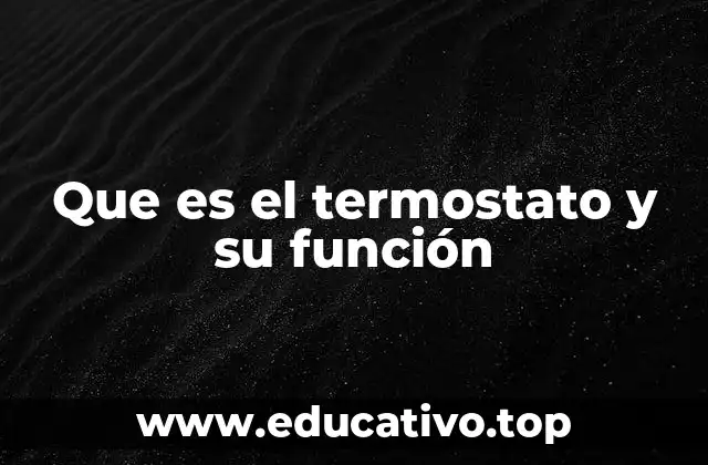 Que es el termostato y su función