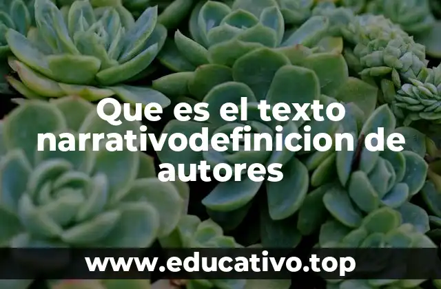 Que es el texto narrativodefinicion de autores