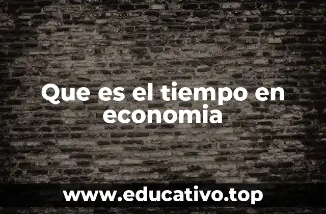 Que es el tiempo en economia