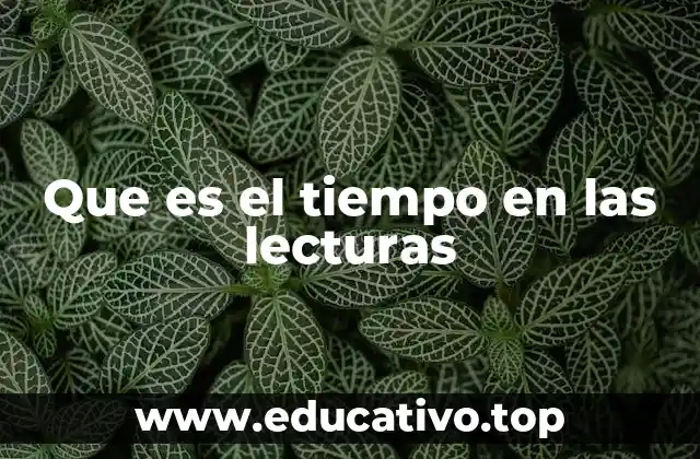 Que es el tiempo en las lecturas
