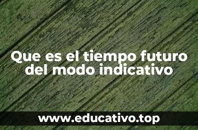 Que es el tiempo futuro del modo indicativo