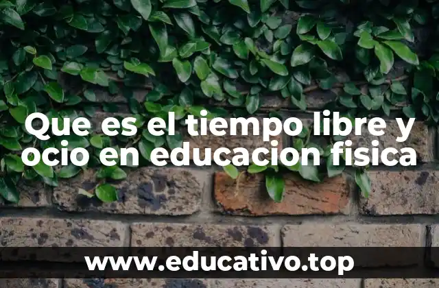 Que es el tiempo libre y ocio en educacion fisica