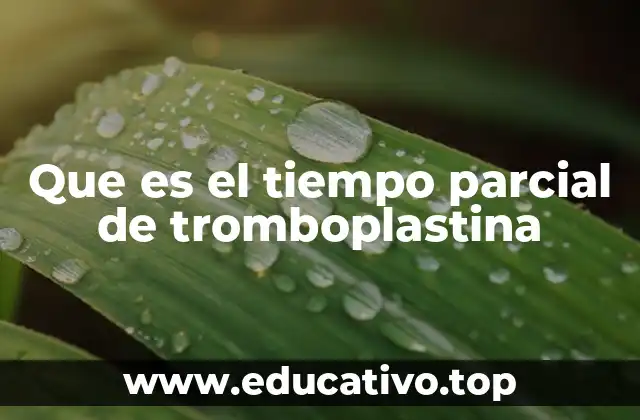 Que es el tiempo parcial de tromboplastina