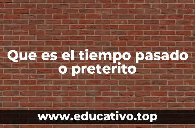 Que es el tiempo pasado o preterito