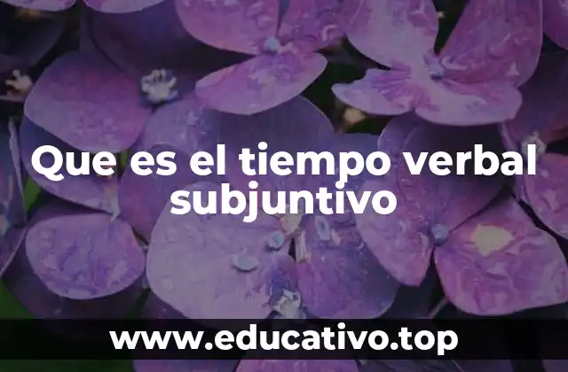 Que es el tiempo verbal subjuntivo
