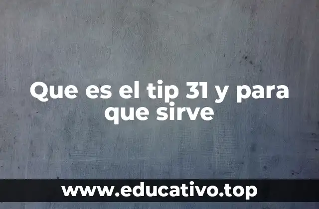 Que es el tip 31 y para que sirve