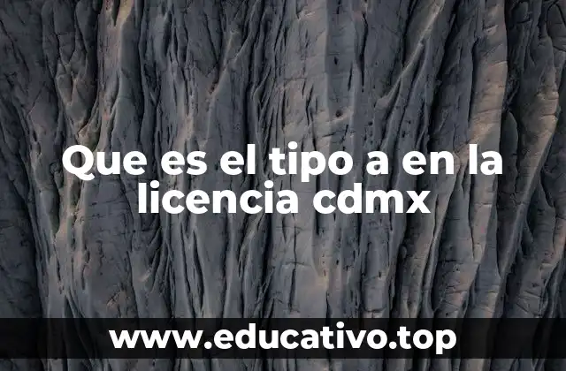 Que es el tipo a en la licencia cdmx