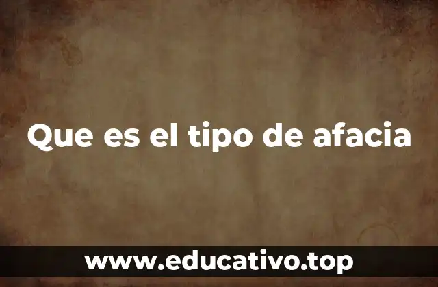 Que es el tipo de afacia