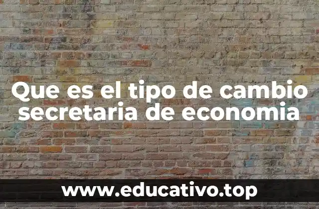 Que es el tipo de cambio secretaria de economia
