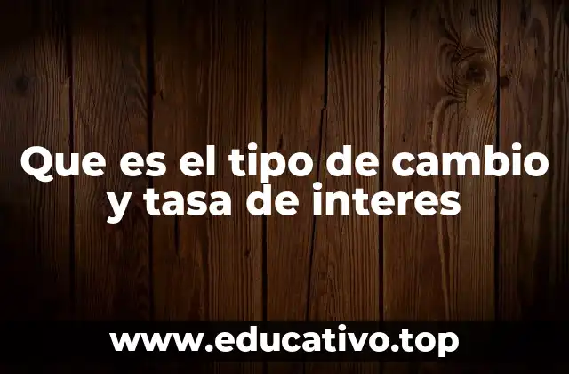 Que es el tipo de cambio y tasa de interes