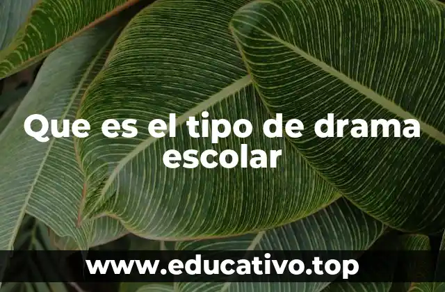 Que es el tipo de drama escolar