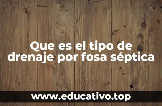 Que es el tipo de drenaje por fosa séptica