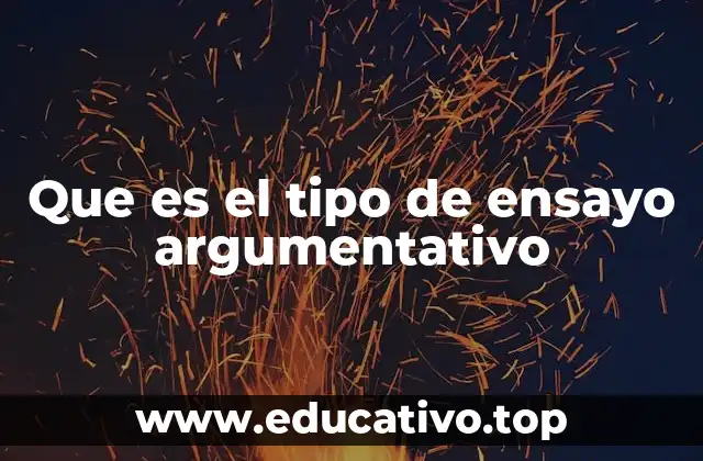 Que es el tipo de ensayo argumentativo