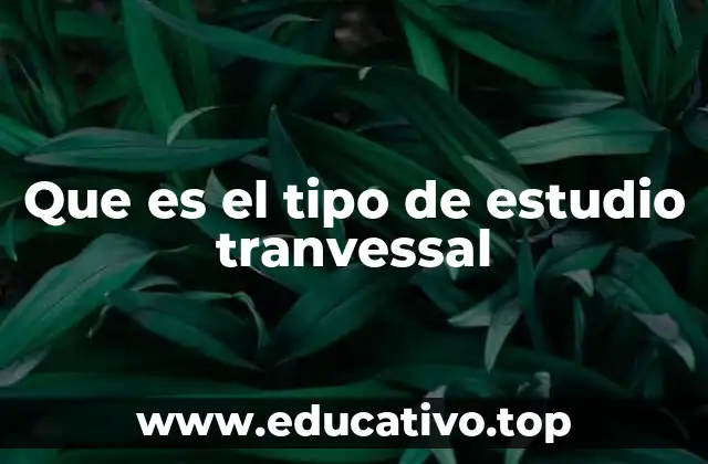 Que es el tipo de estudio tranvessal