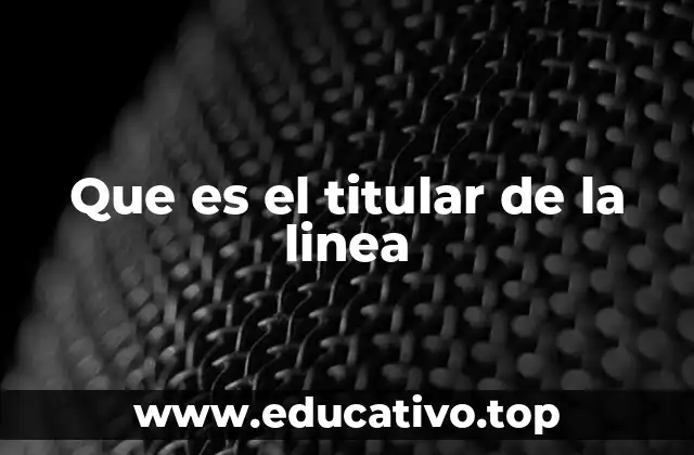 Que es el titular de la linea