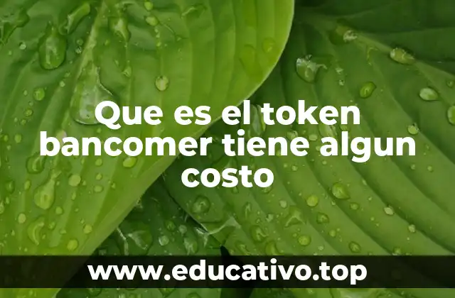 Que es el token bancomer tiene algun costo