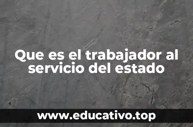 Que es el trabajador al servicio del estado