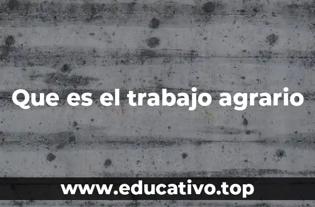 Que es el trabajo agrario