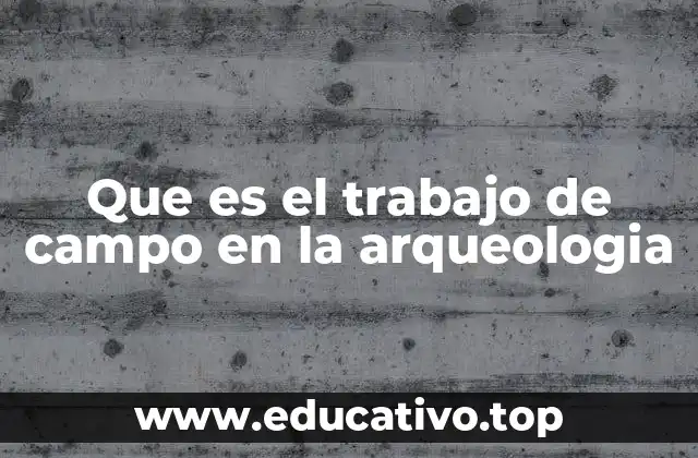 Que es el trabajo de campo en la arqueologia