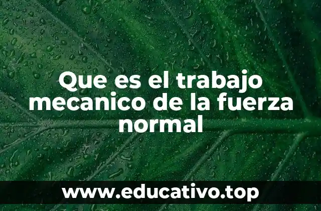 Que es el trabajo mecanico de la fuerza normal