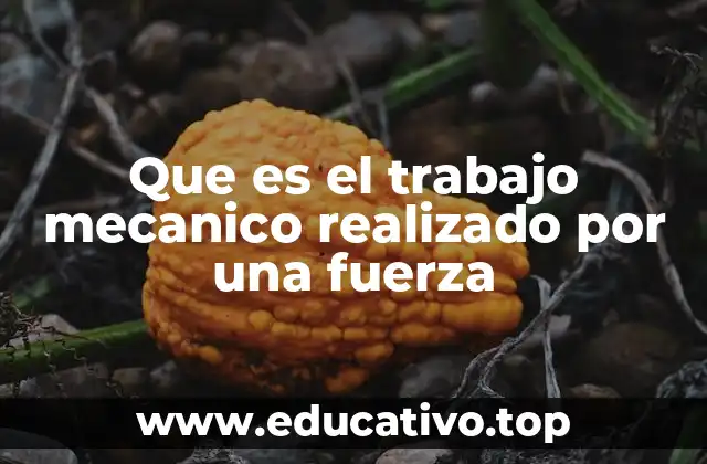 Que es el trabajo mecanico realizado por una fuerza