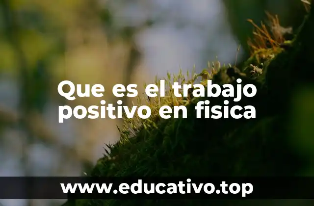 Que es el trabajo positivo en fisica