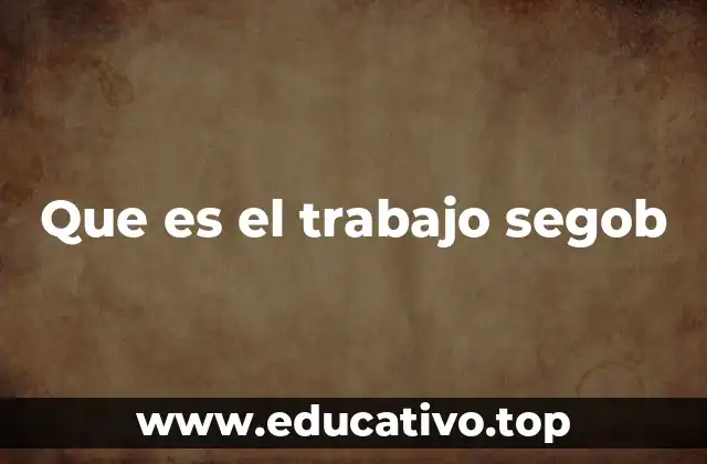 Que es el trabajo segob
