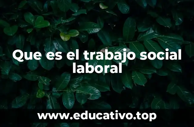 Que es el trabajo social laboral