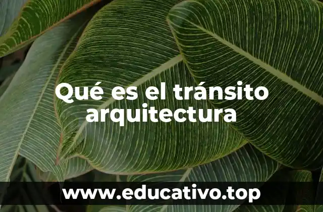 Qué es el tránsito arquitectura