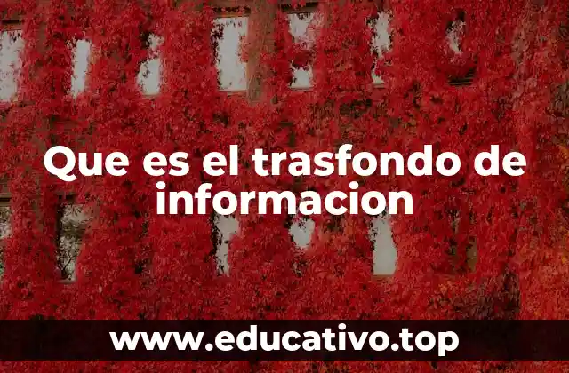 Que es el trasfondo de informacion