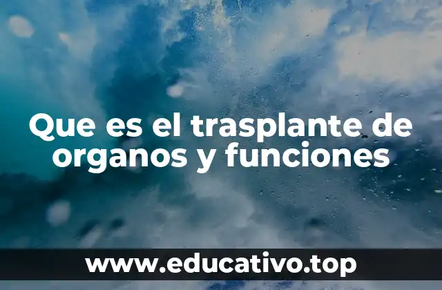 Que es el trasplante de organos y funciones