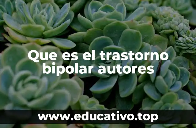 Que es el trastorno bipolar autores