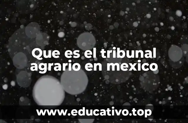 Que es el tribunal agrario en mexico