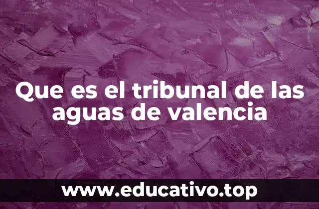 Que es el tribunal de las aguas de valencia