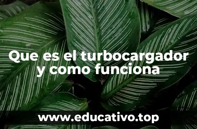 Que es el turbocargador y como funciona