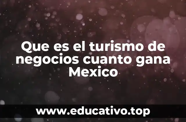 Que es el turismo de negocios cuanto gana Mexico