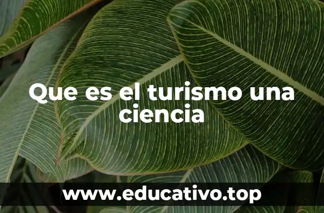 Que es el turismo una ciencia