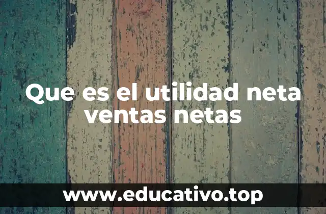 Que es el utilidad neta ventas netas