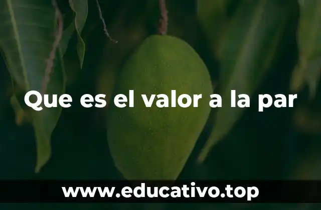 Que es el valor a la par