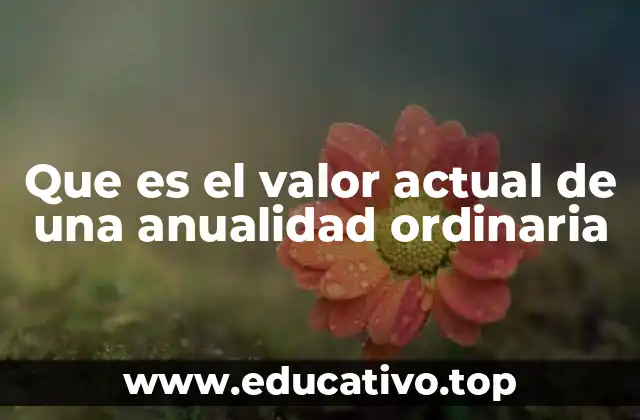 Que es el valor actual de una anualidad ordinaria