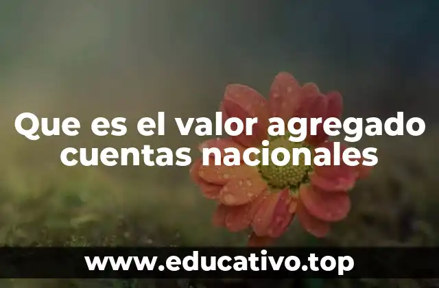 Que es el valor agregado cuentas nacionales