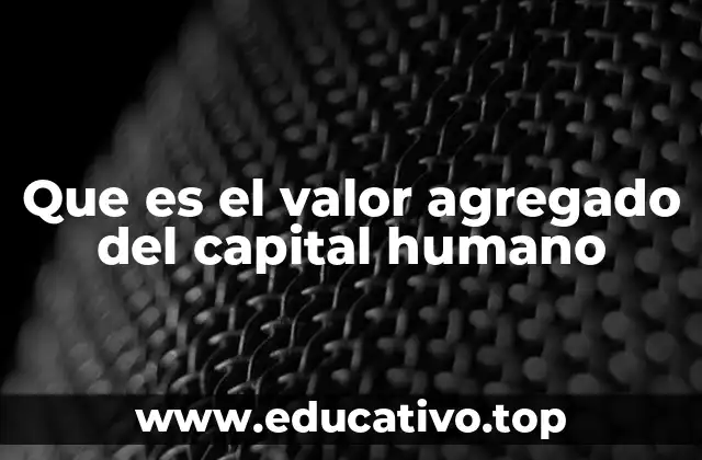 Que es el valor agregado del capital humano