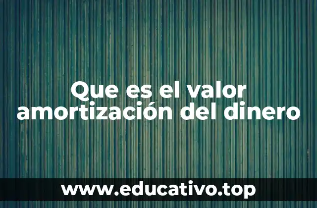 Que es el valor amortización del dinero