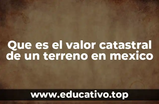 Que es el valor catastral de un terreno en mexico