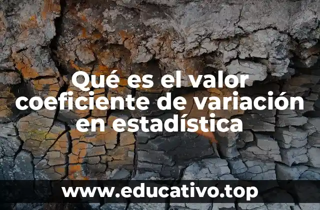 Qué es el valor coeficiente de variación en estadística