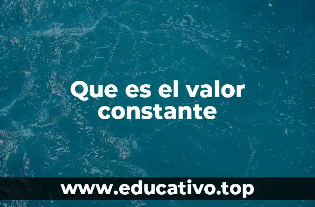 Que es el valor constante