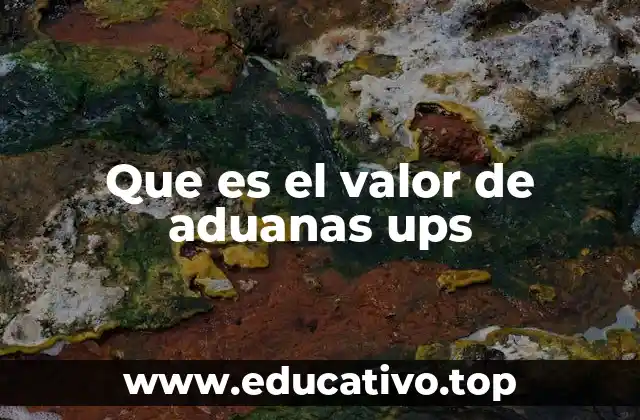 Que es el valor de aduanas ups