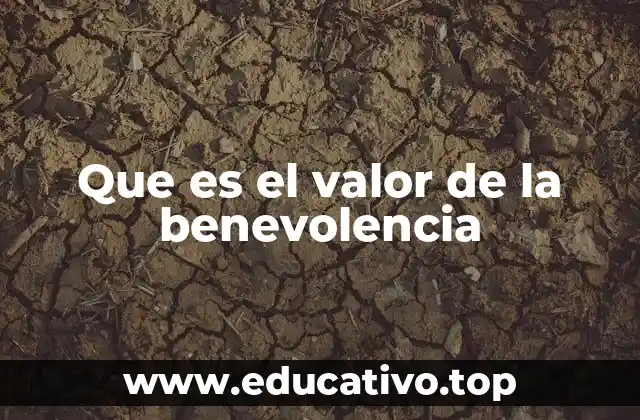Que es el valor de la benevolencia