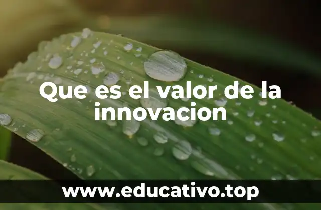 Que es el valor de la innovacion