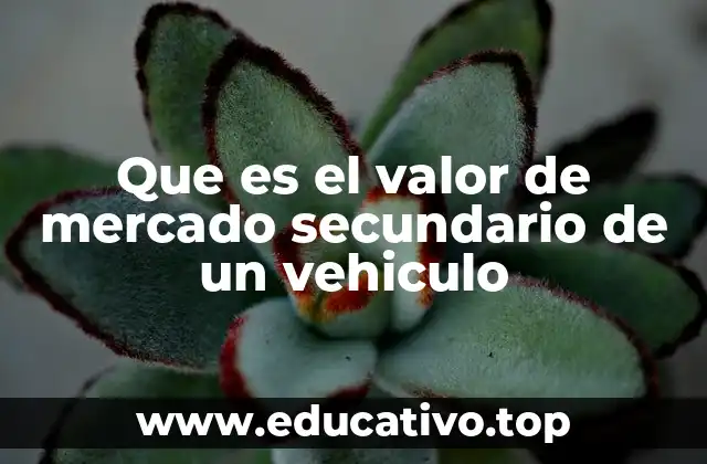 Que es el valor de mercado secundario de un vehiculo